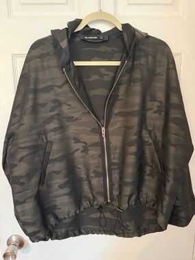 BlankNYC Camo Zip-Up Hooded Jacket - Dark Green